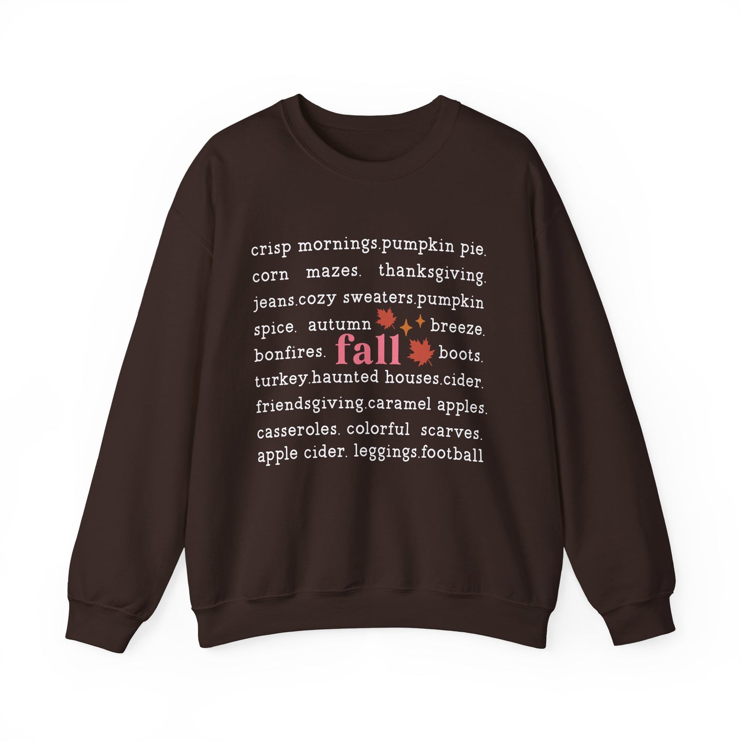 Fall Favorites White Lettering Unisex Heavy Blend™ Crewneck Sweatshirt