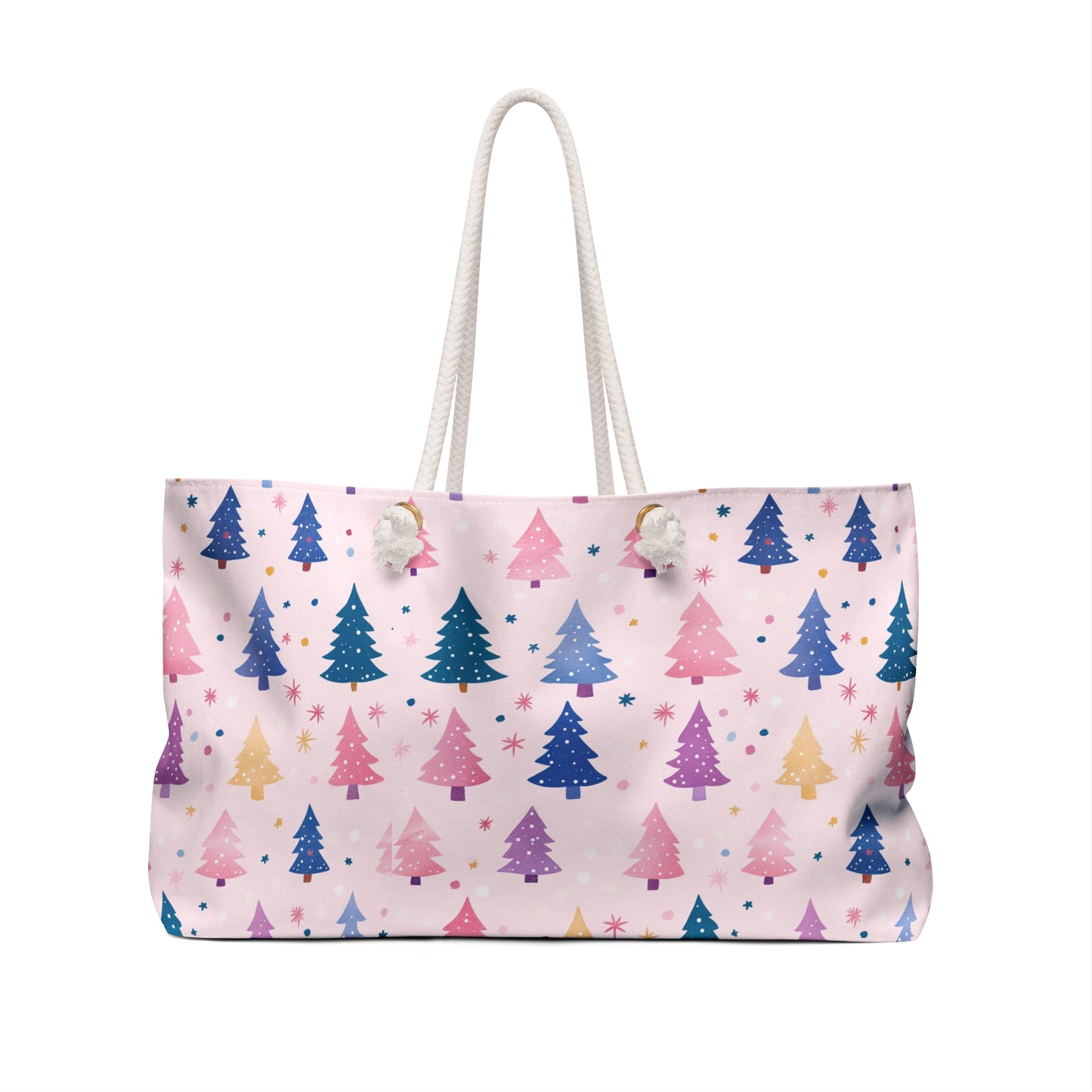 Pastel Christmas Trees Weekender Bag