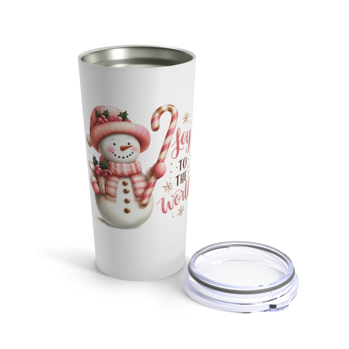 Joy To The World Pink Christmas Tumbler 20oz