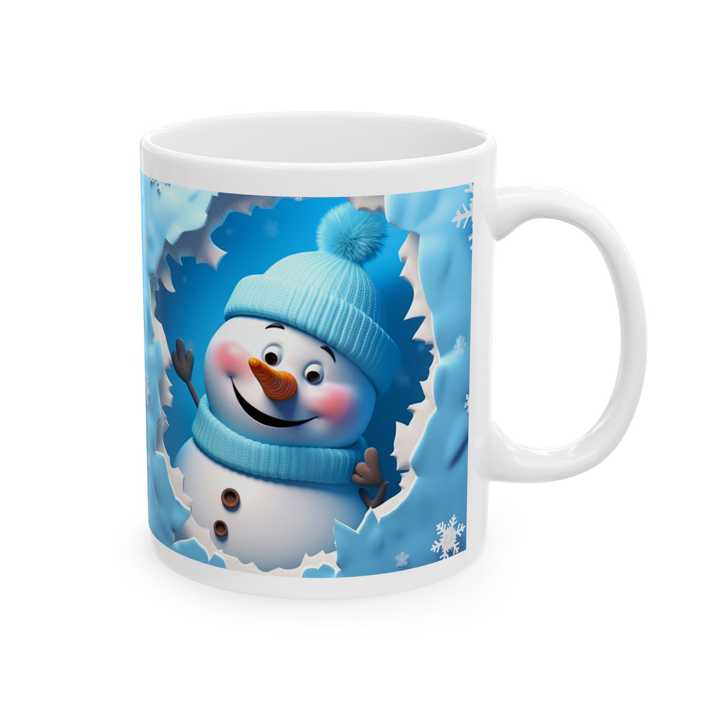 Blue Snowman Ceramic Mug