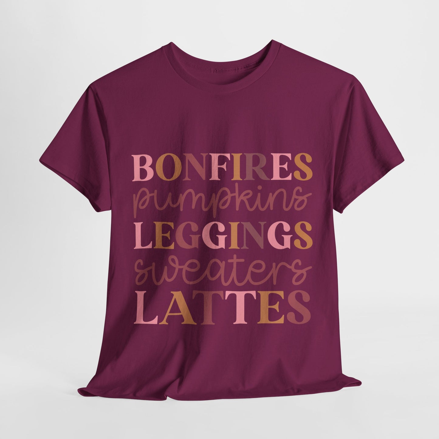 Bonfires Pumpkins Lattes Sweaters Unisex Heavy Cotton Tee