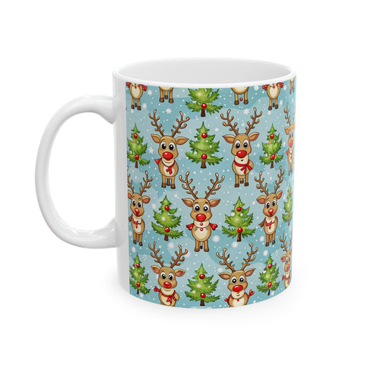 Reindeer Blue Mug