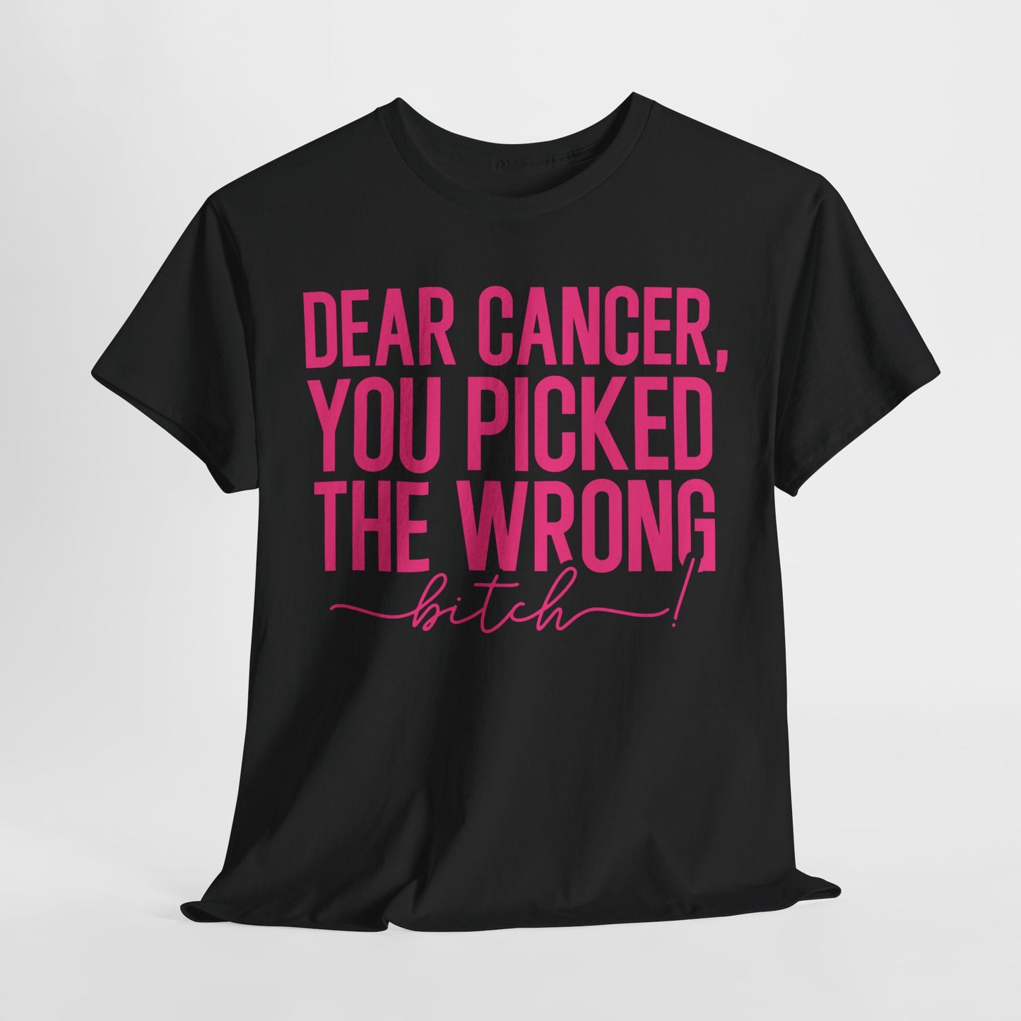 Breast Cancer Picked The Wrong Woman Heavy Cotton Tee