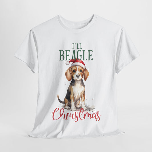 Christmas Beagle Heavy Cotton Tee