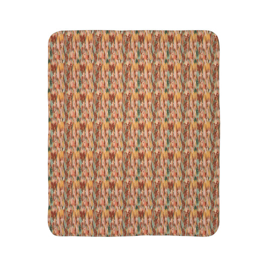 Autumn Abstract 3 Fleece Sherpa Blanket