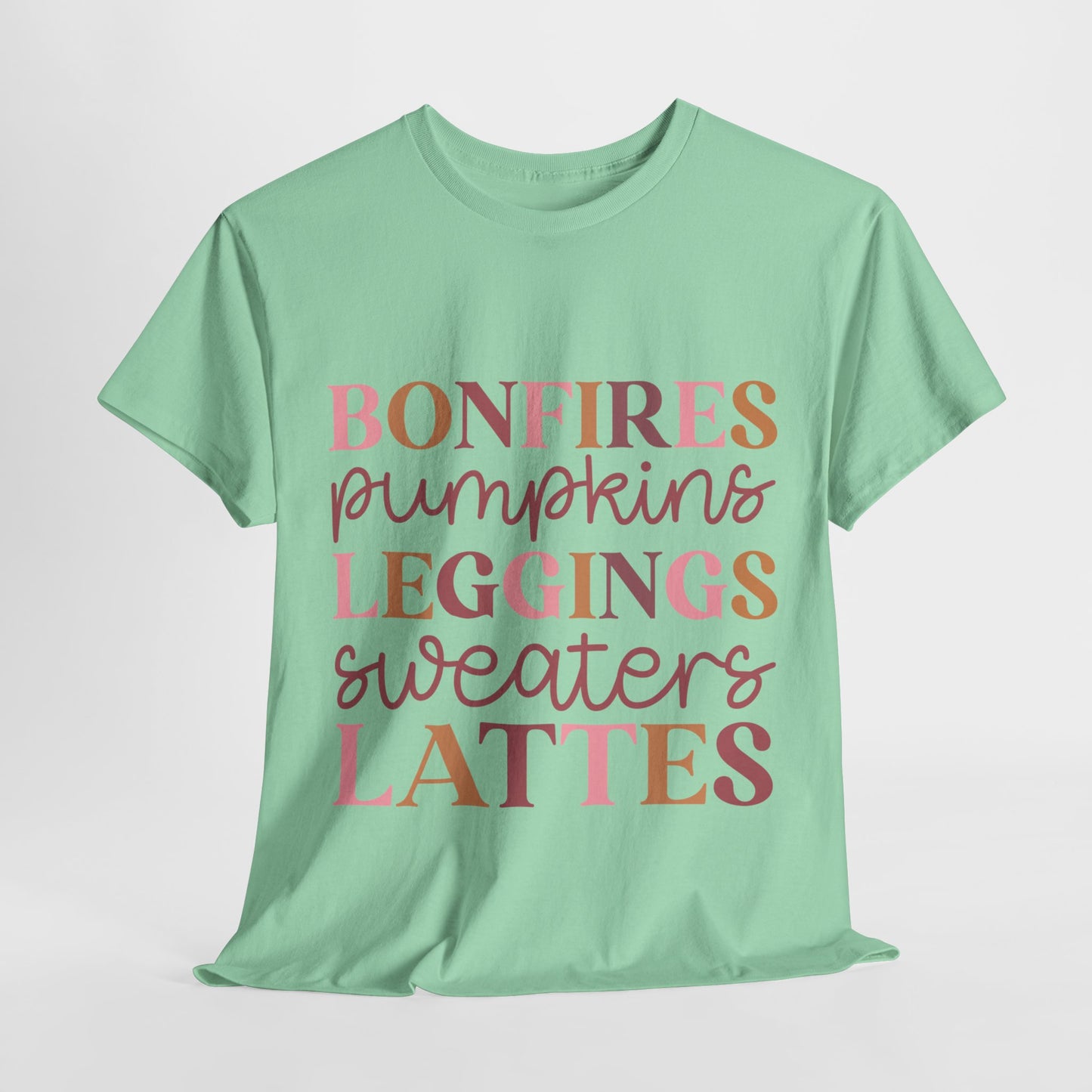 Bonfires Pumpkins Lattes Sweaters Unisex Heavy Cotton Tee