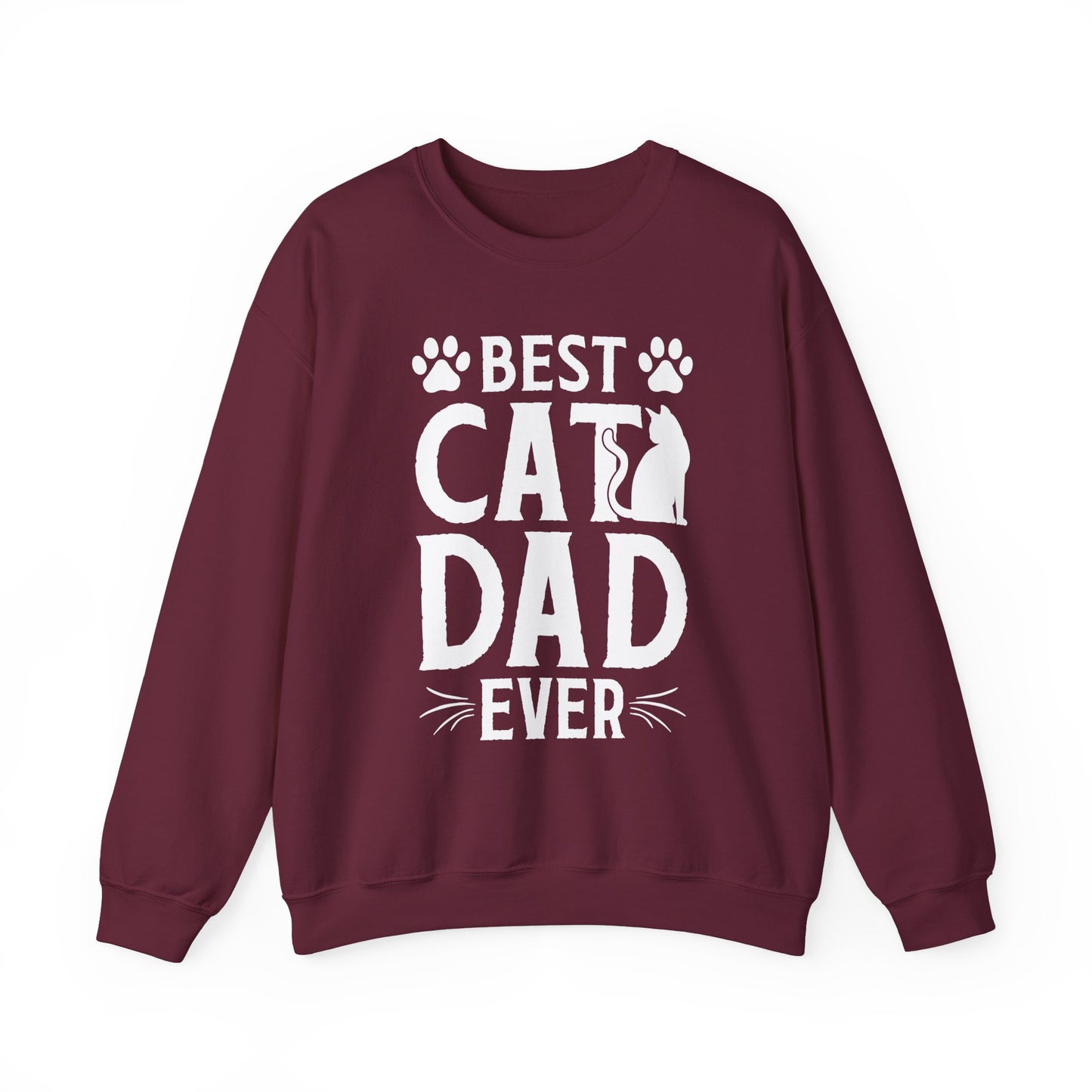 Best Cat Dad Ever White Lettering Sweatshirt