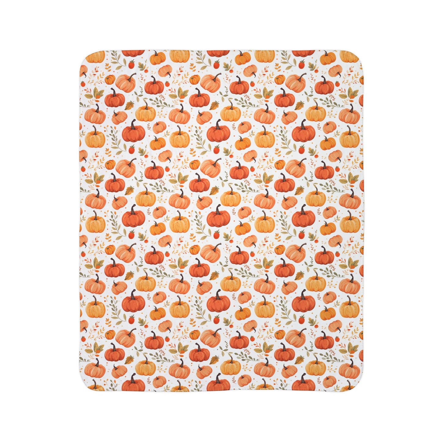 Autumn Pumpkins 3 Fleece Sherpa Blanket