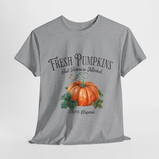 Fall Farmers Market Pumpkins Unisex Heavy Cotton Tee