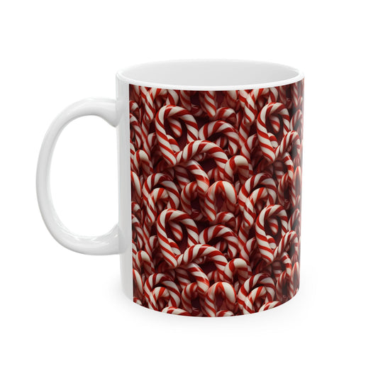 Christmas Candy Canes Ceramic Mug