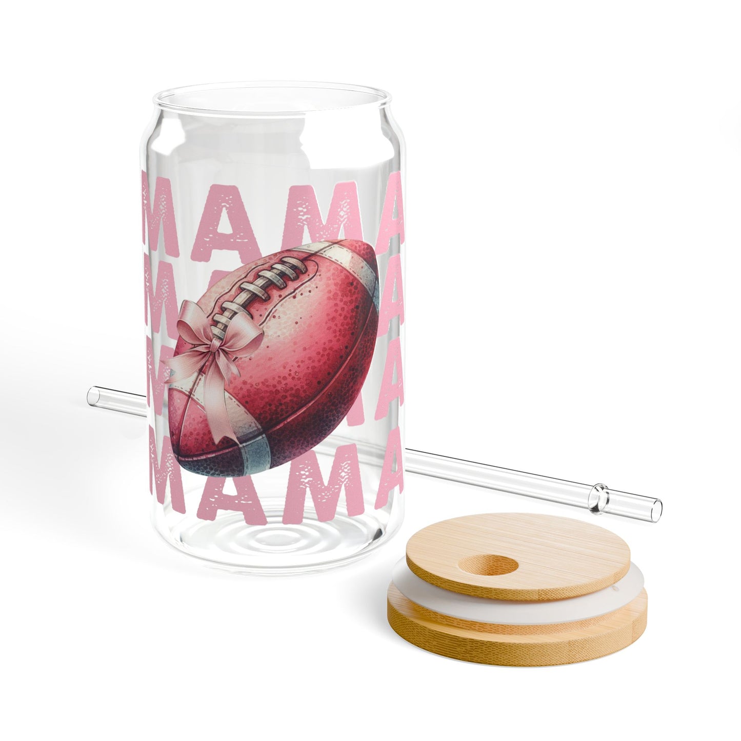 Football Mama Sipper Glass