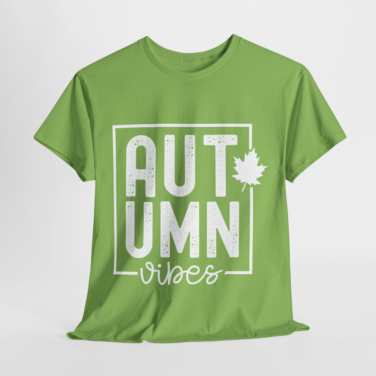 Autumn Vibes White Lettering Unisex Heavy Cotton Tee