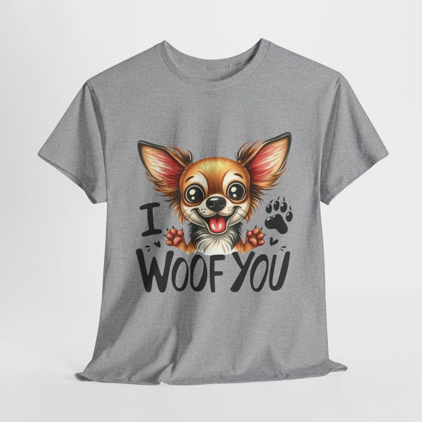 I Woof You Funny Dog Heavy Cotton Tee