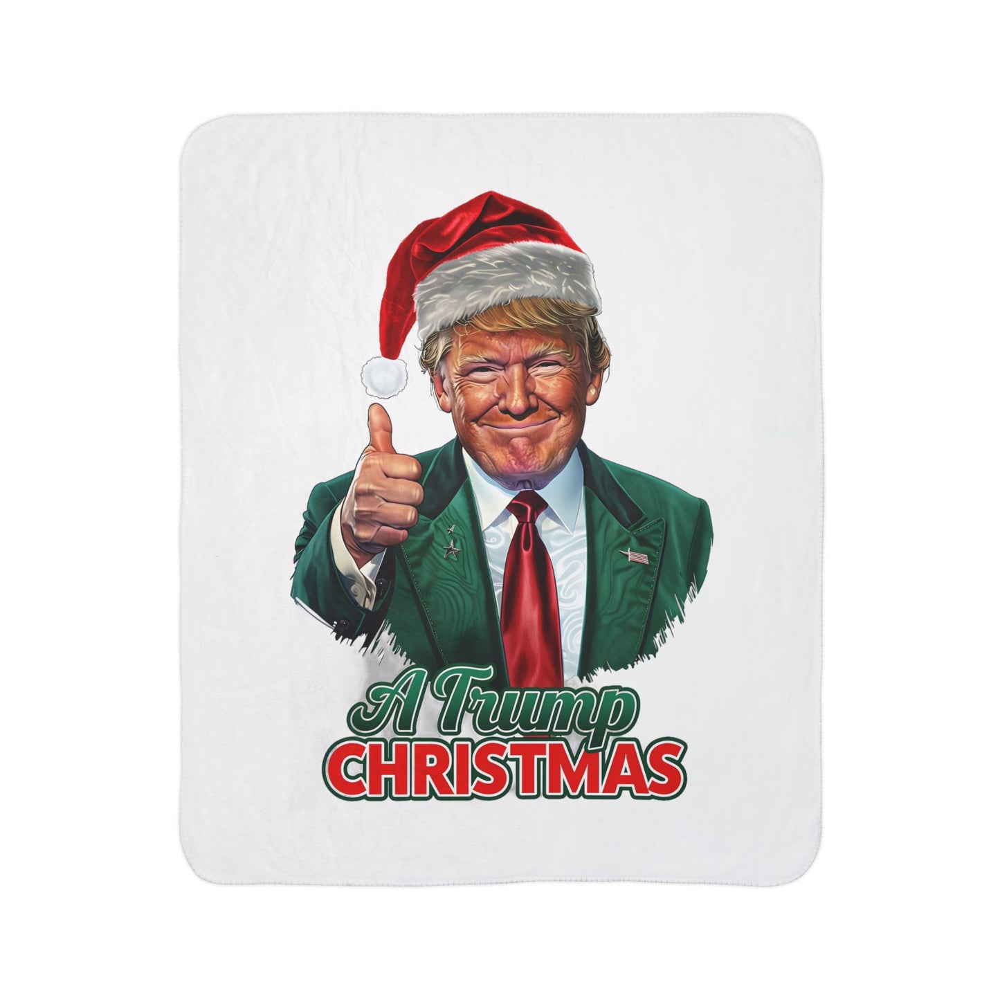 Donald Trump Christmas Fleece Sherpa Blanket