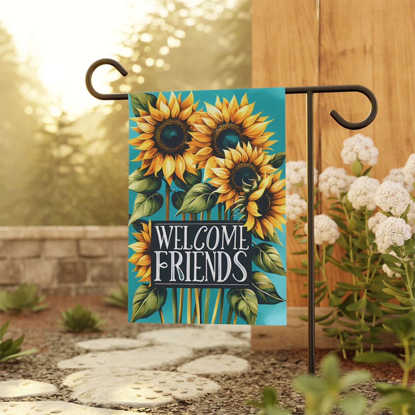 Sunflower Welcome Friends Garden & House Banner - Style 2