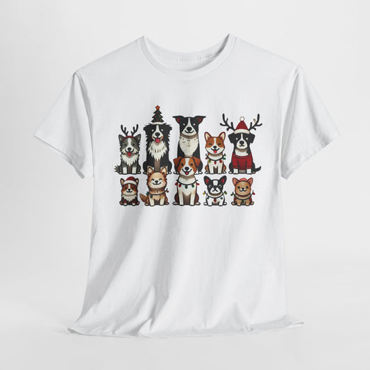 Christmas Dogs Heavy Cotton Tee