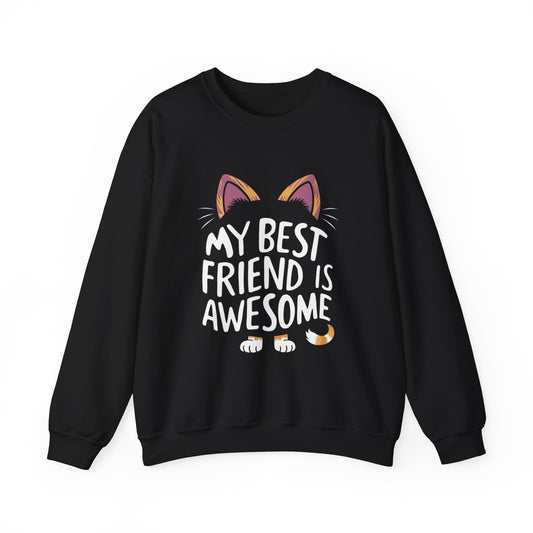 My Best Friend Is Awesome Funny Cat Sweatshirt