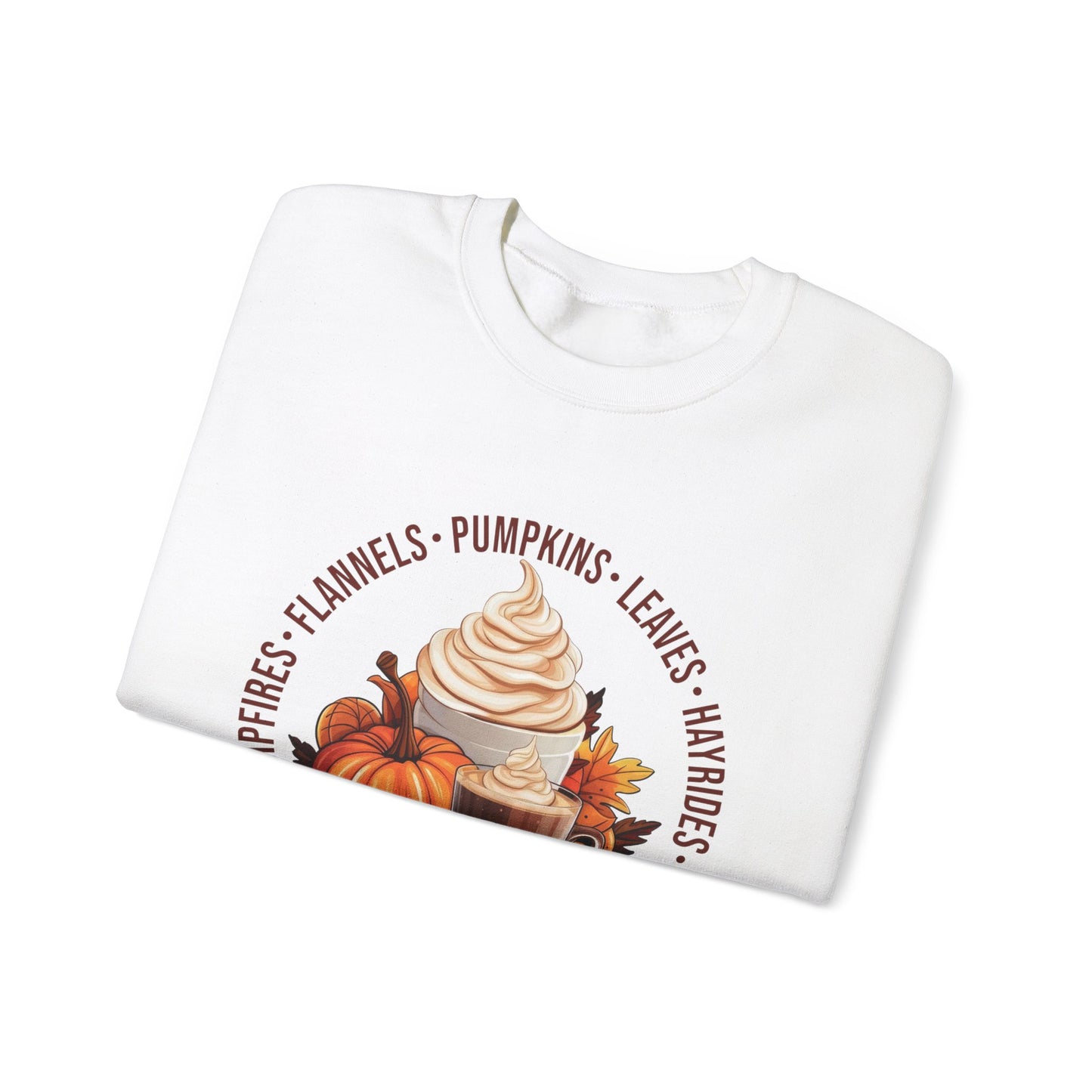 Fall Favorites Campfires Pumpkins Flannels Unisex Heavy Blend™ Crewneck Sweatshirt