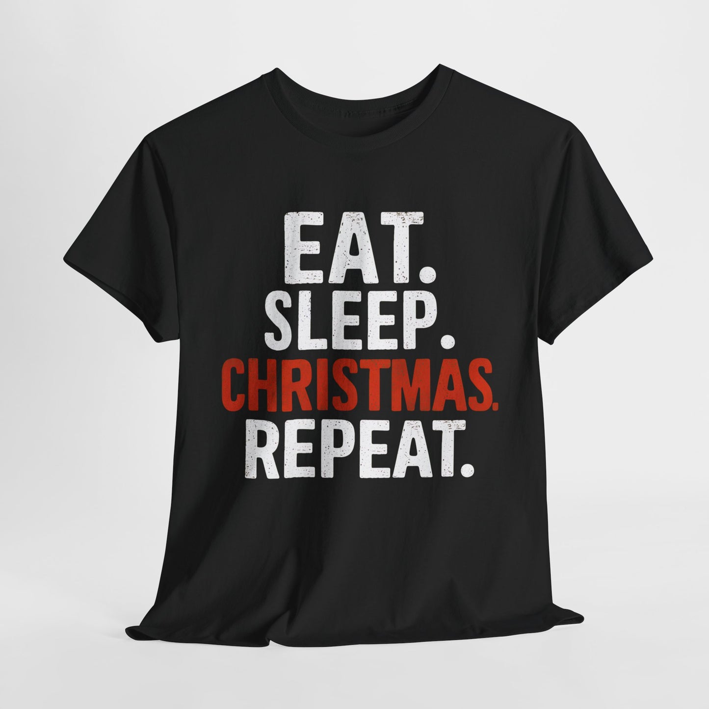 Eat Sleep Christmas Heavy Cotton Tee