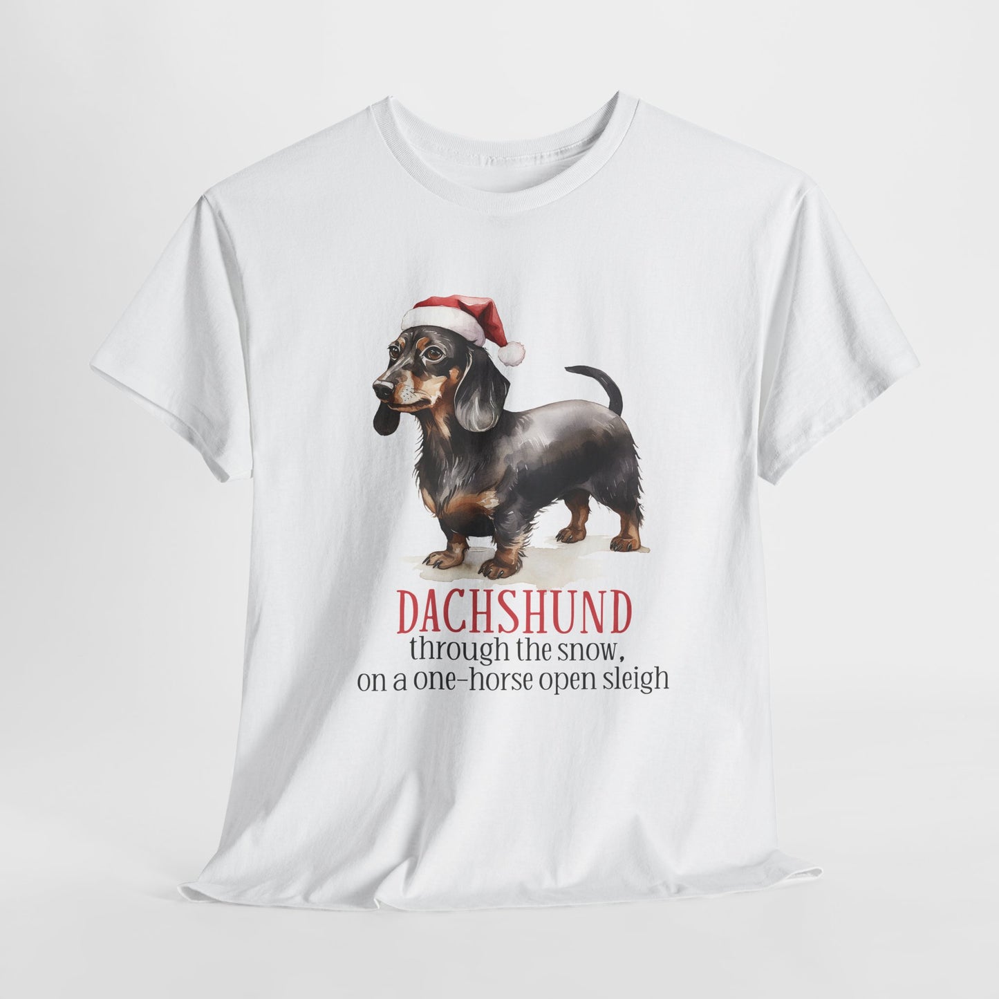 Christmas Dachshund Heavy Cotton Tee