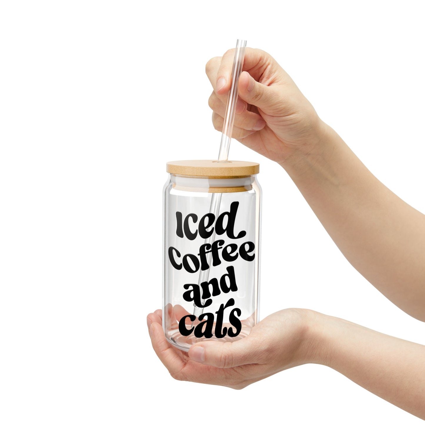 Iced Coffee and Cats Sipper Glass