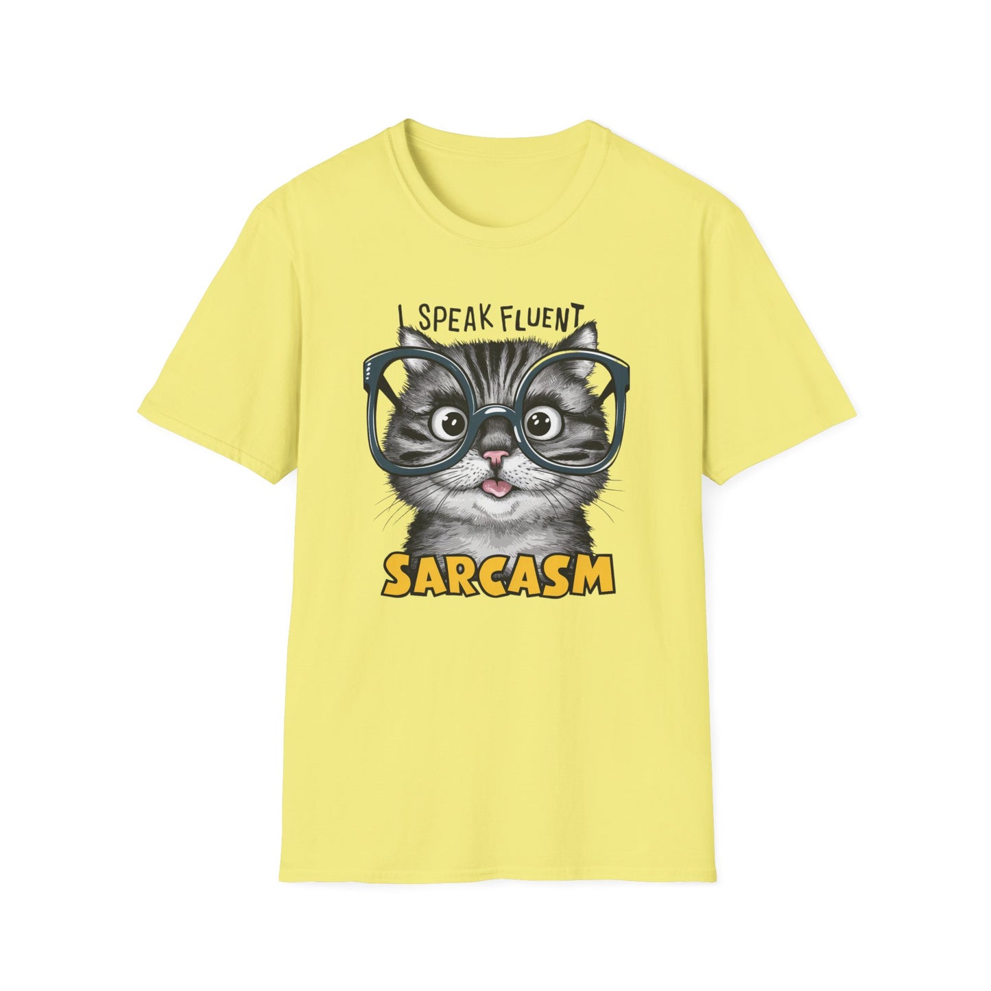 I Speak Fluent Sarcasm Funny Cat Softstyle T-Shirt