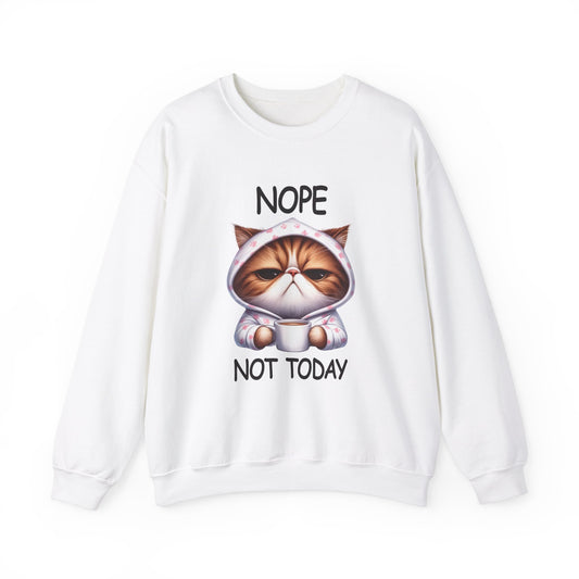 Nope Not Today Funny Cat Sweatshirt