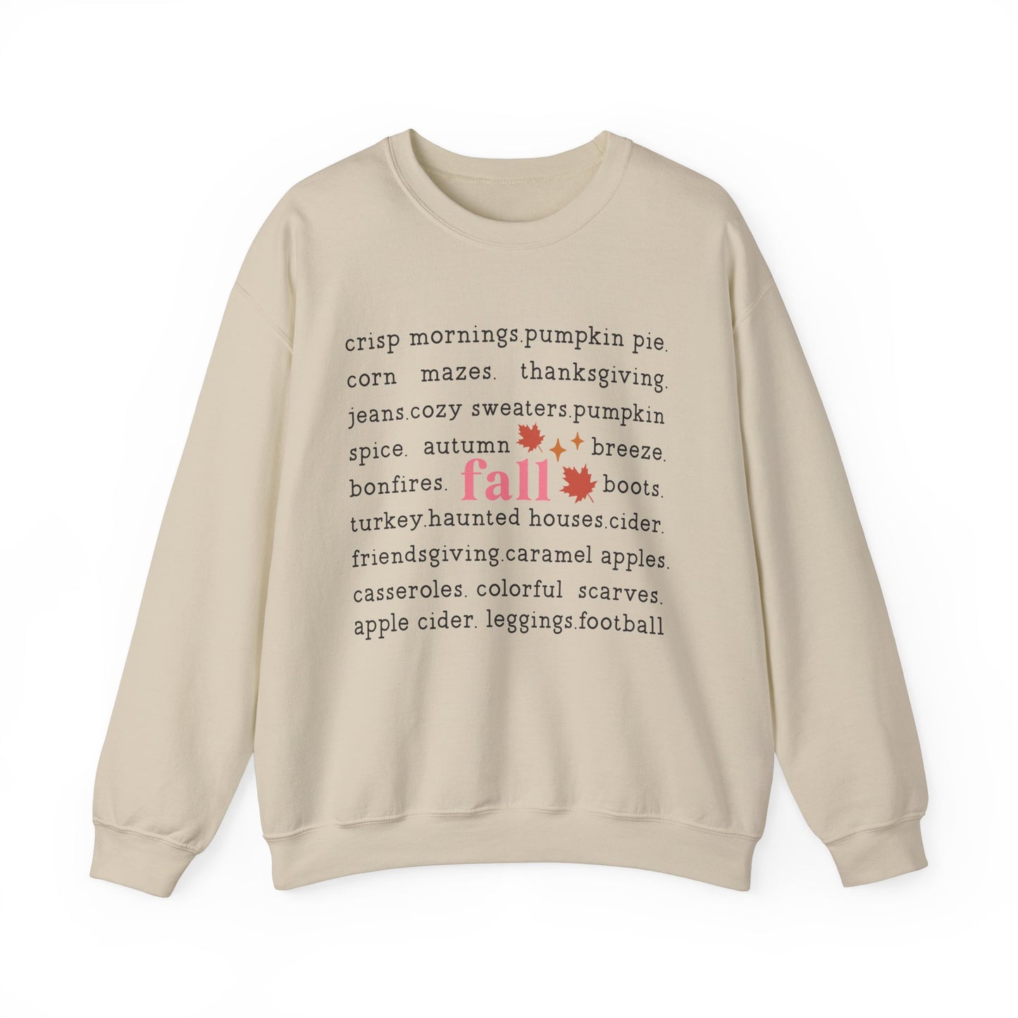 Fall Favorites Black Lettering Unisex Heavy Blend™ Crewneck Sweatshirt