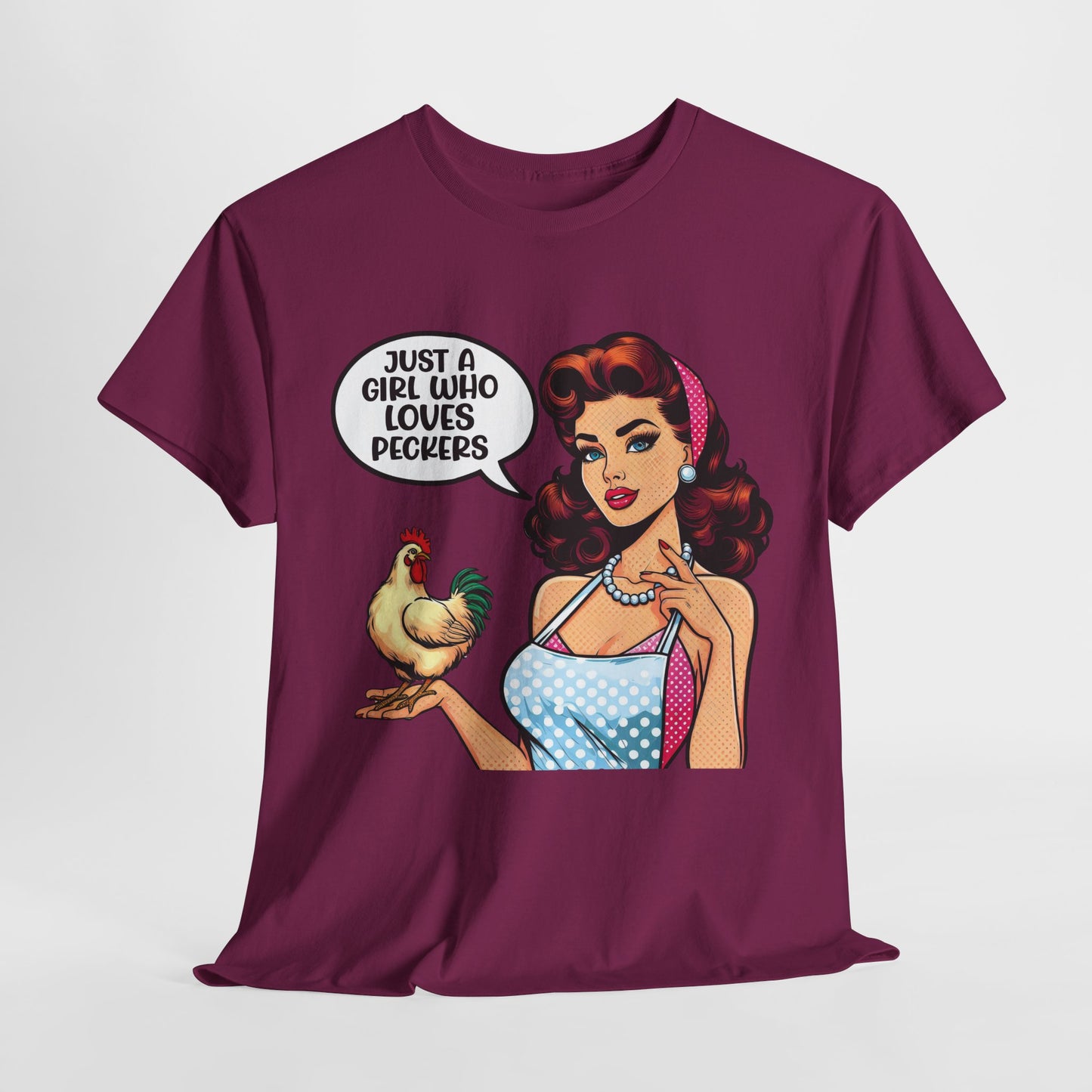 Just A Girl Funny Housewife Heavy Cotton Tee