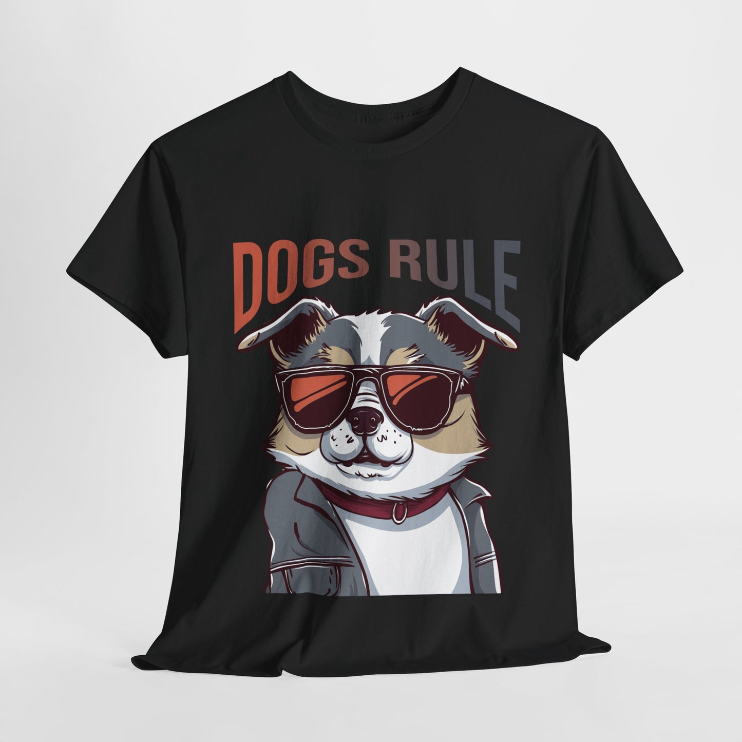 Dogs Rule Funny Dog Unisex Heavy Cotton Tee