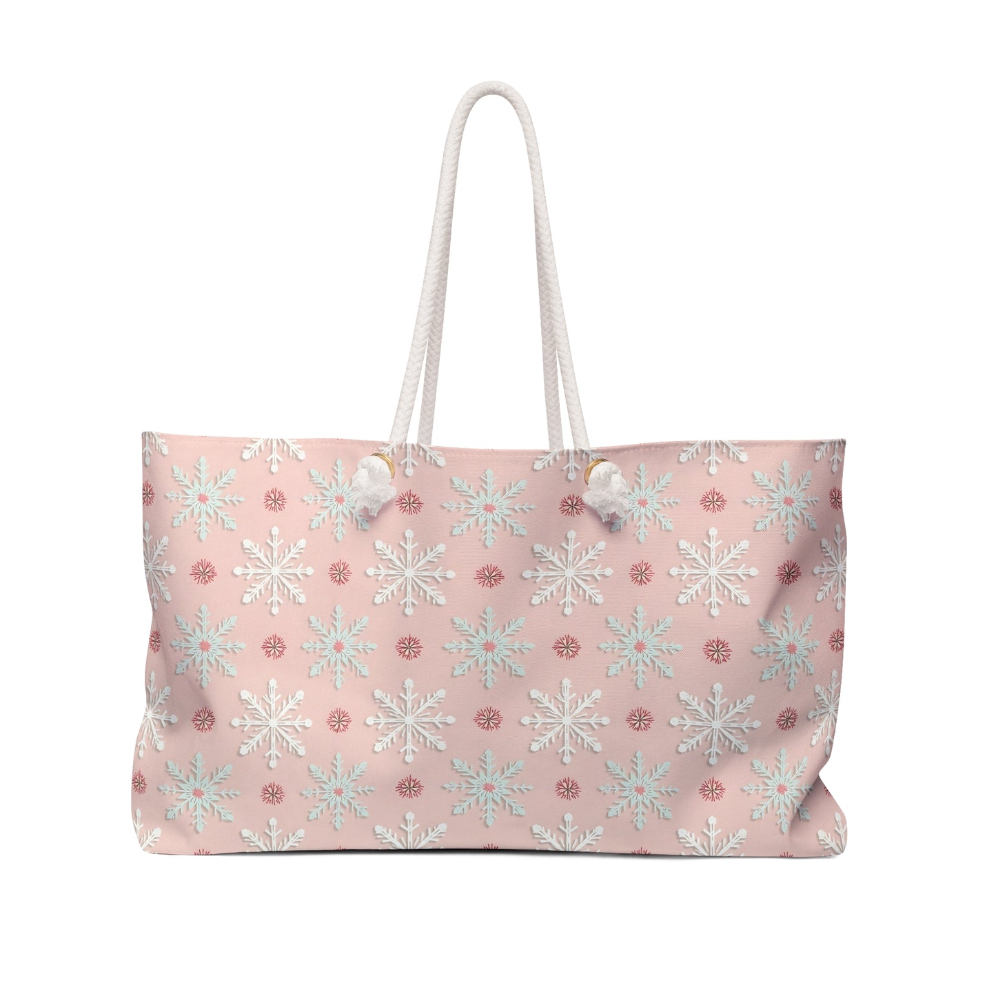 Pink Snowflakes Weekender Bag