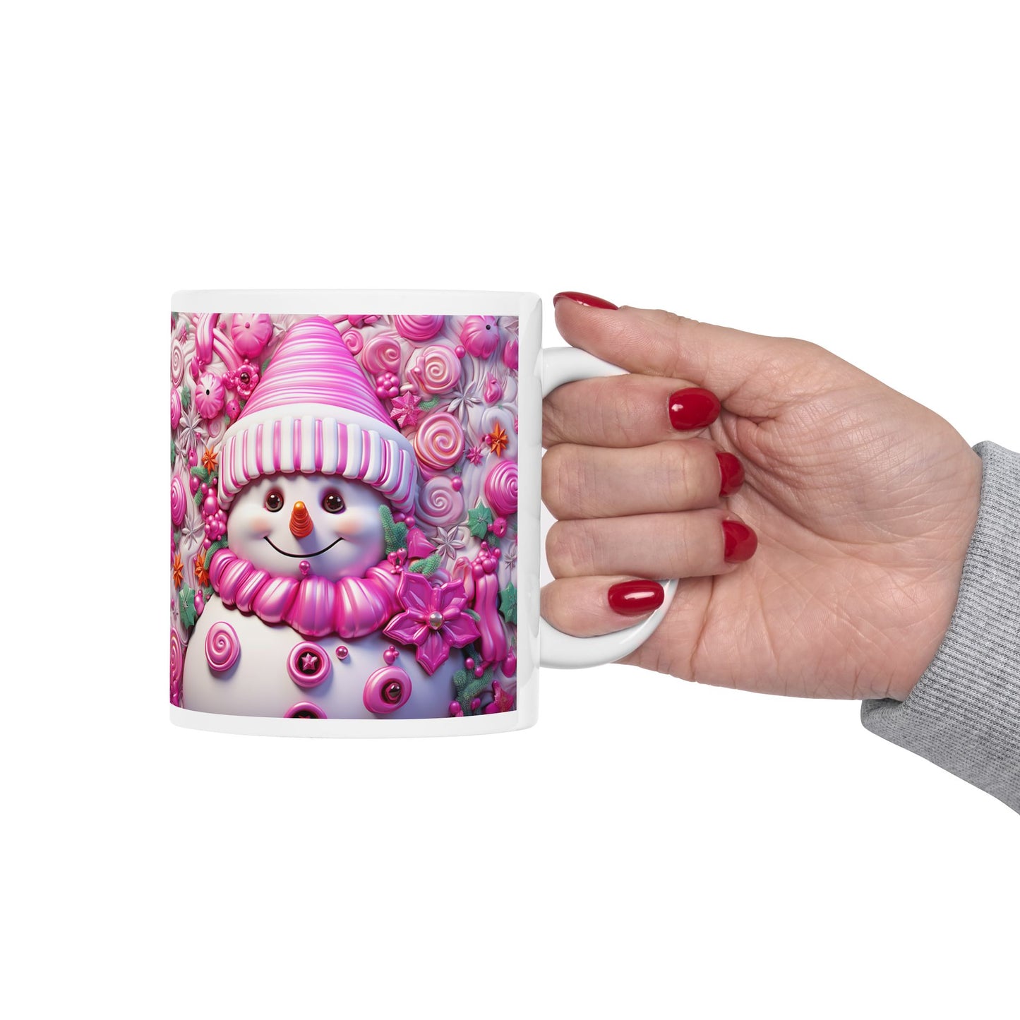 Pinky Snowman Ceramic Mug