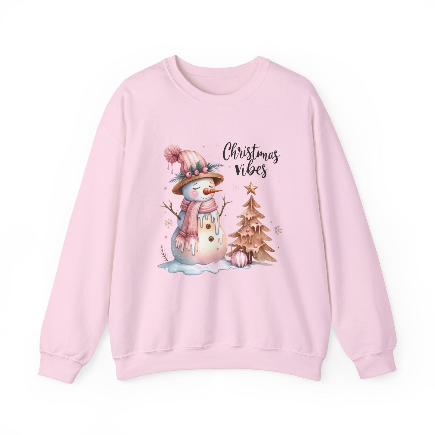 Snowman Pink Christmas Vibes Sweatshirt