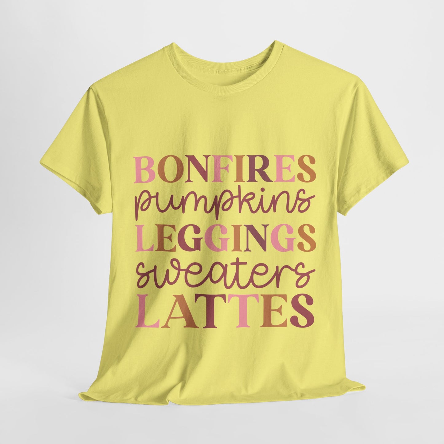 Bonfires Pumpkins Lattes Sweaters Unisex Heavy Cotton Tee