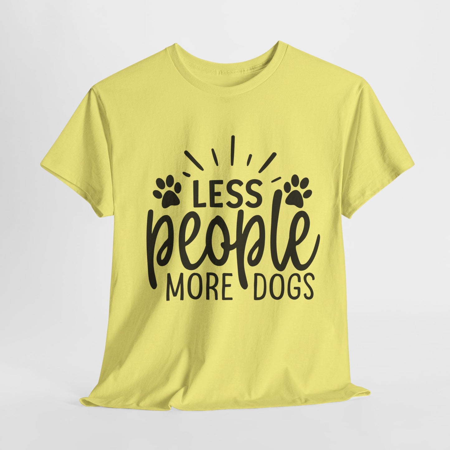 Less People More Dogs Unisex Heavy Cotton Tee