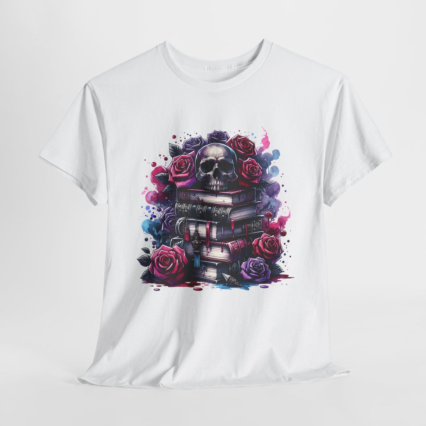 Gothic Skulls and Roses 2 Heavy Cotton Tee