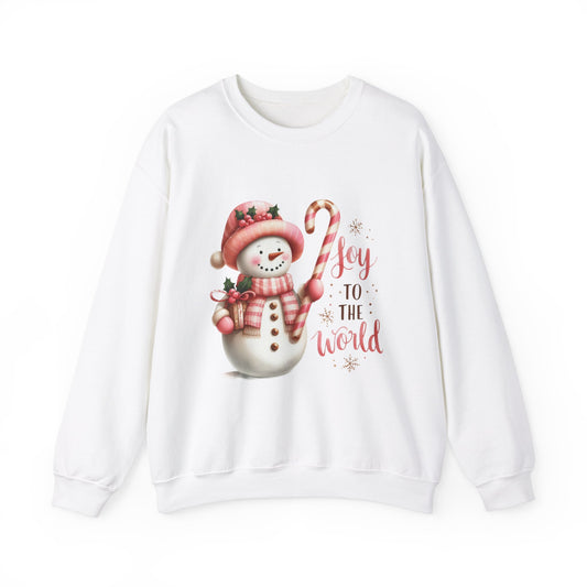 Joy To The World Pink Christmas Sweatshirt