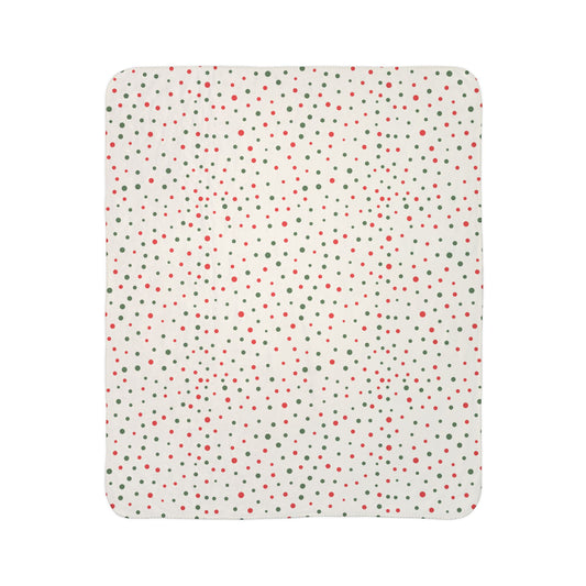 Christmas Dots Fleece Sherpa Blanket