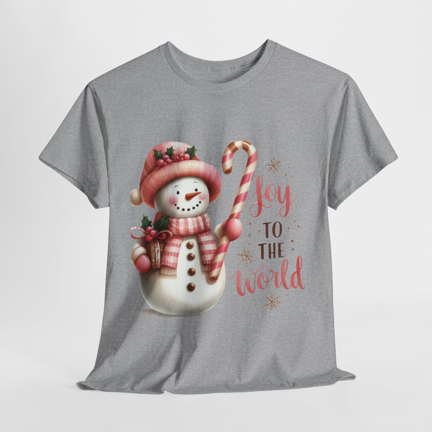 Joy To The World Pink Christmas Heavy Cotton Tee