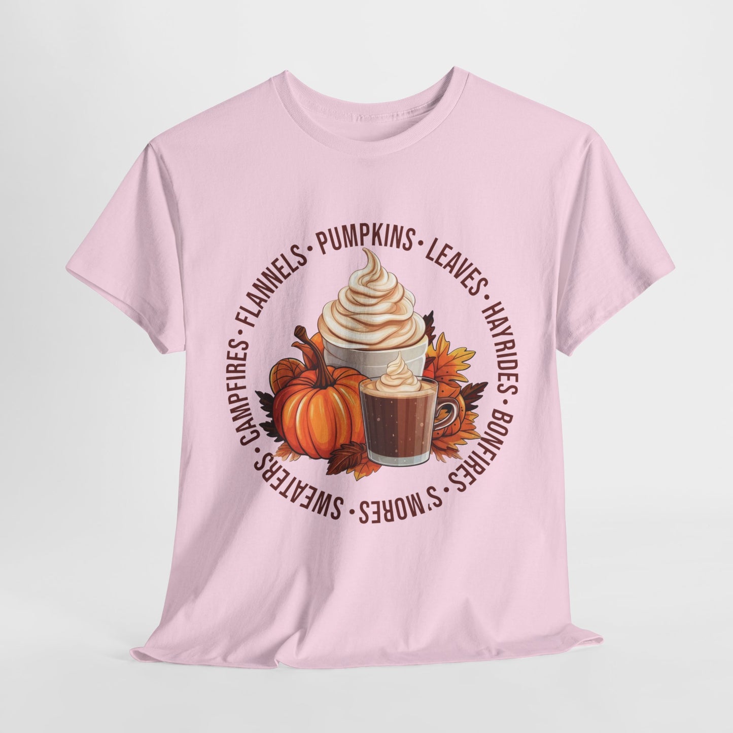 Fall Favorites Campfires Pumpkins Flannels Unisex Heavy Cotton Tee