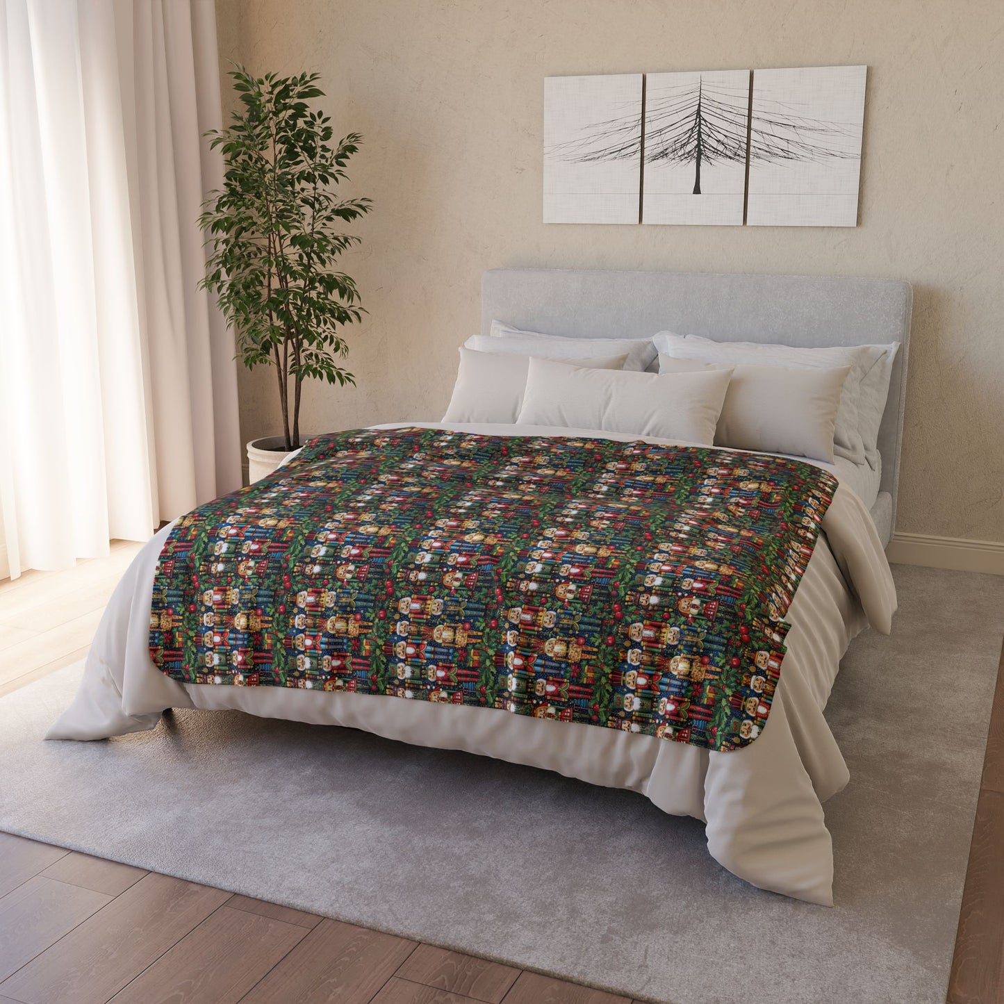 Christmas Nutcracker Fleece Sherpa Blanket