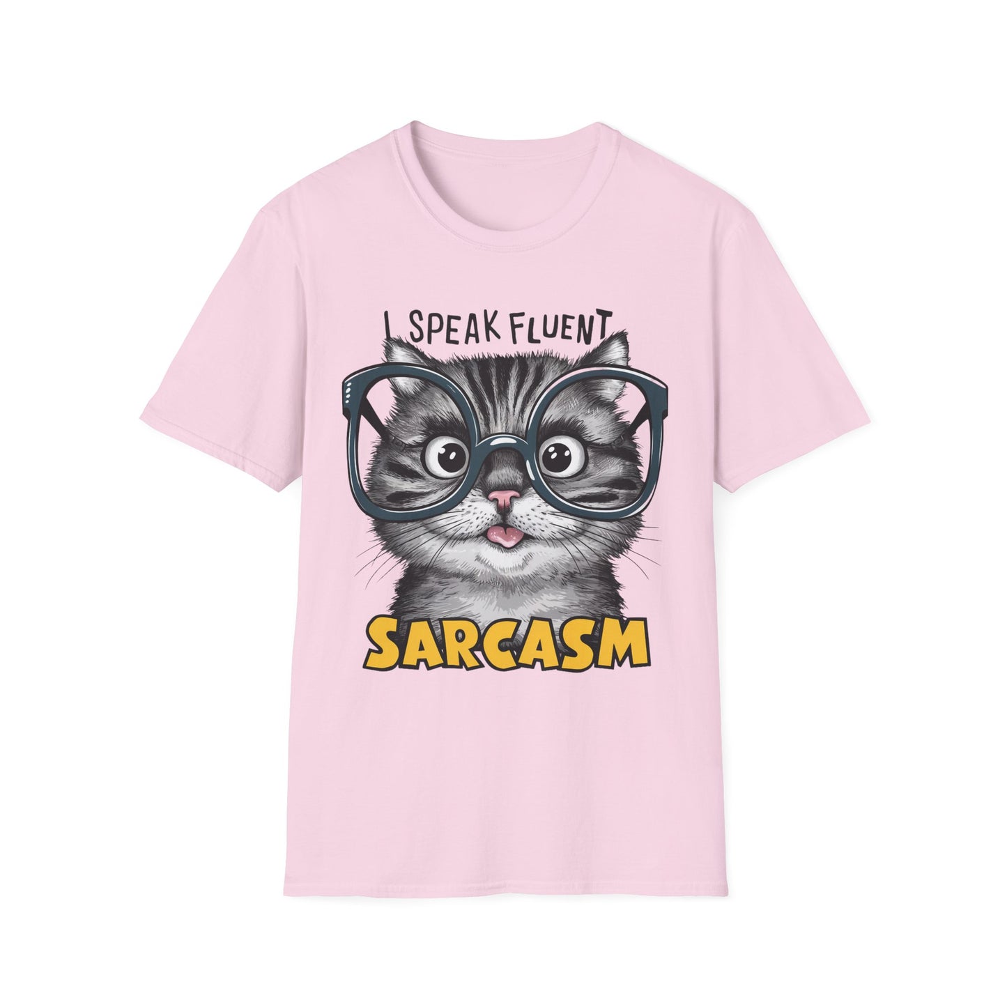 I Speak Fluent Sarcasm Funny Cat Softstyle T-Shirt