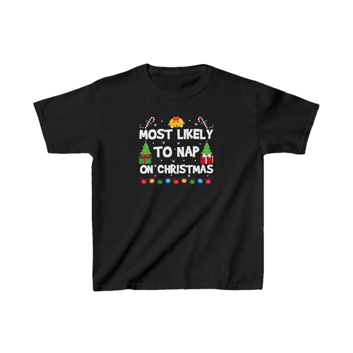 Most Likely To Nap On Christmas Kids Tee