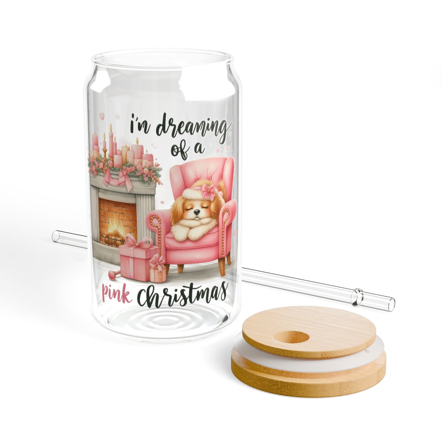 Dreaming Of A Pink Christmas Sipper Glass