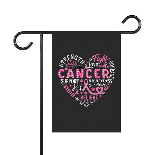 Breast Cancer Awareness Garden & House Banner - Black