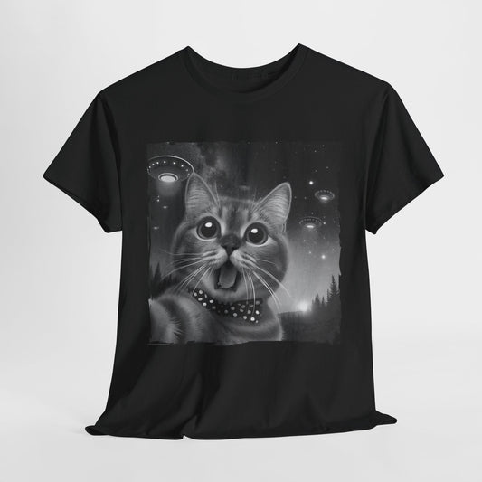 Cat Selfie Funny Cat Heavy Cotton Tee