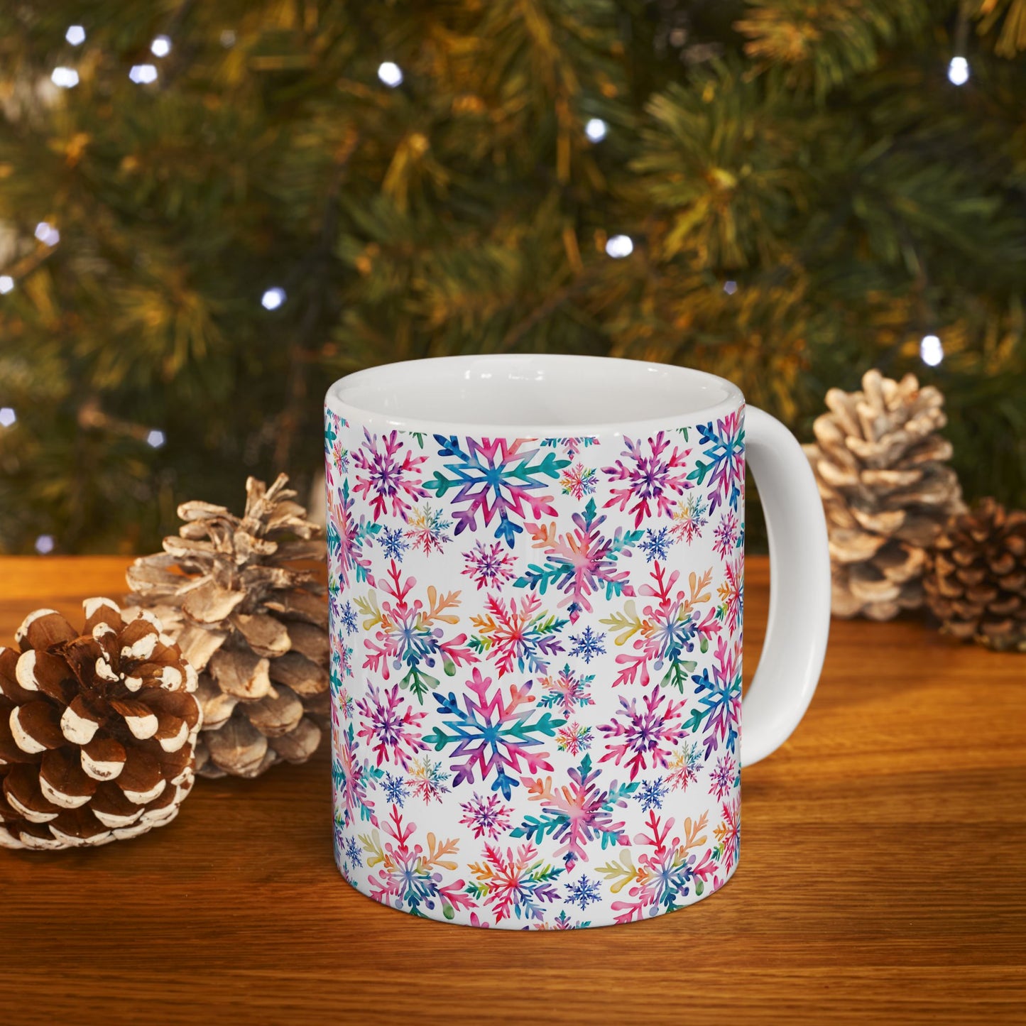 Colorful Winter Snowflakes Mug