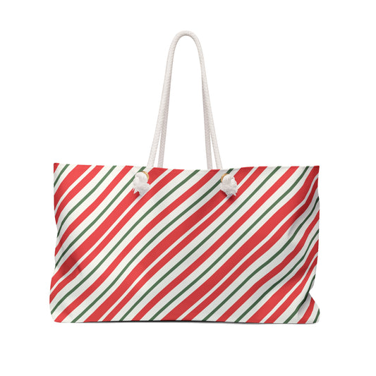 Christmas Stripes Weekender Bag