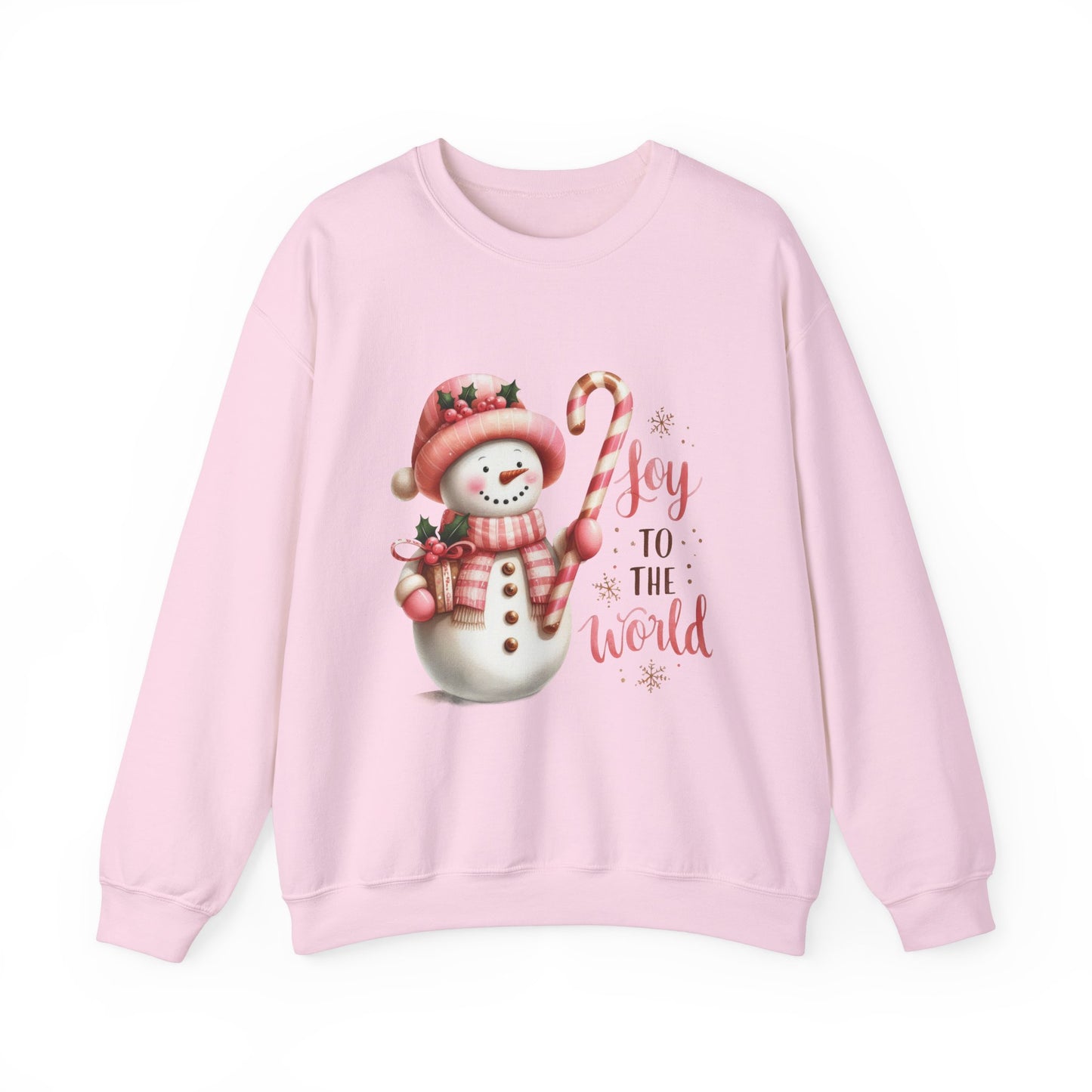 Joy To The World Pink Christmas Sweatshirt