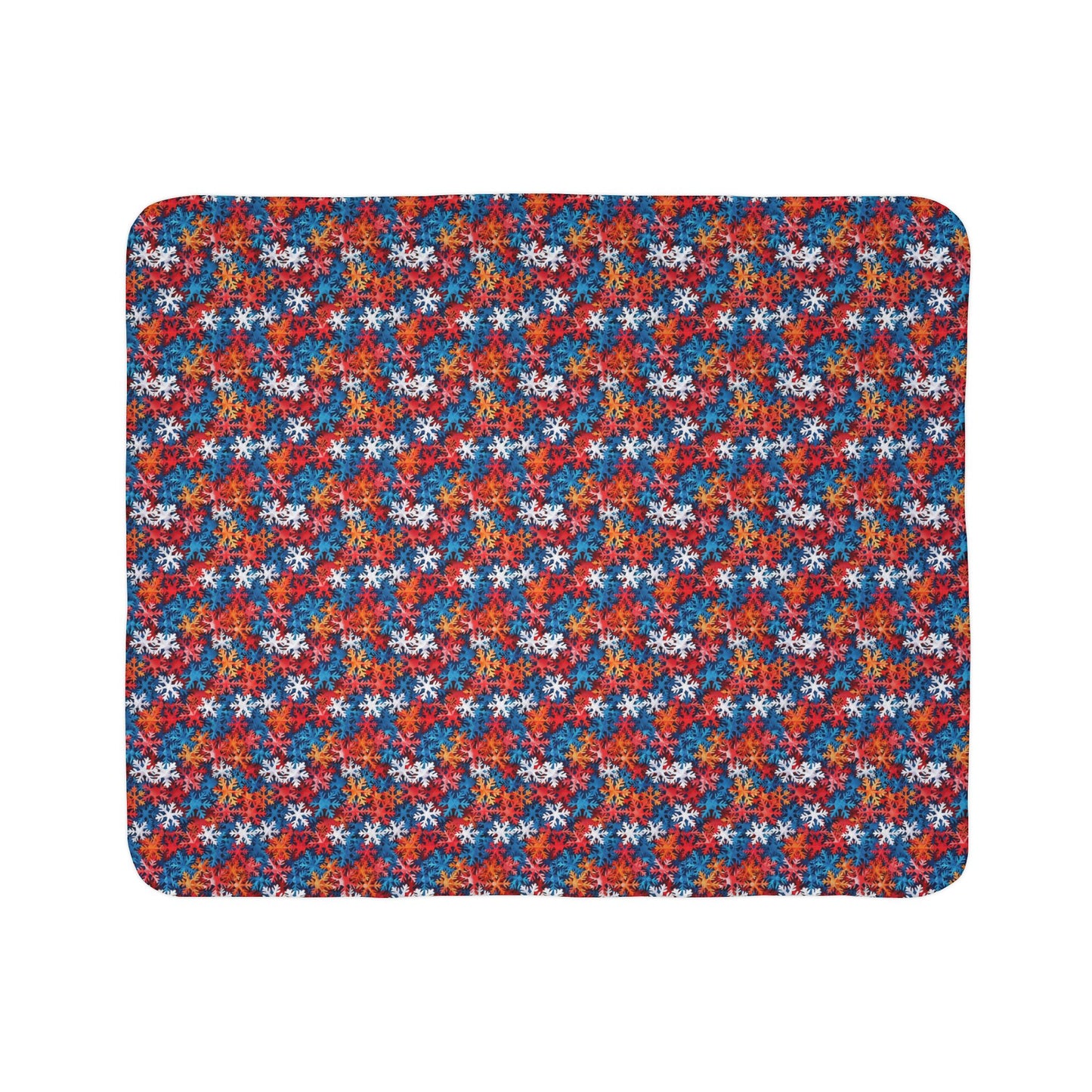 Colorful Snowflakes 2 Fleece Sherpa Blanket